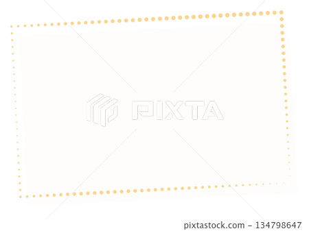 A simple rectangular frame with orange dots. Natural rectangular decorative frame. 134798647