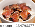 Image of marinated rice bowl with seared straw-grilled bonito 134798877