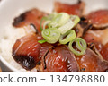 Image of marinated rice bowl with seared straw-grilled bonito 134798880