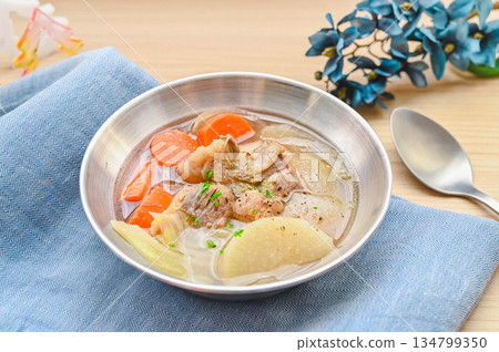 Winter vegetable and beef soup Winter vegetable and beef soup 134799350