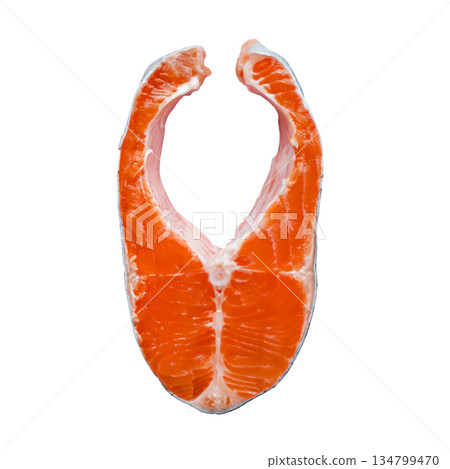 Fresh fish steaks. Top view. Fresh fish steaks. Top view. 134799470