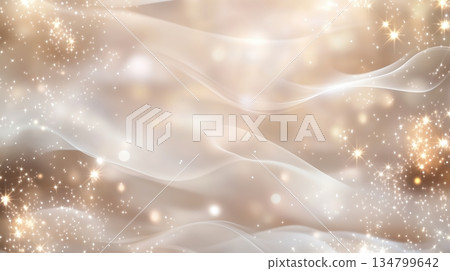 Elegant Abstract Background with Flowing Waves and Golden Sparkles Elegant Abstract Background with Flowing Waves and Golden Sparkles 134799642