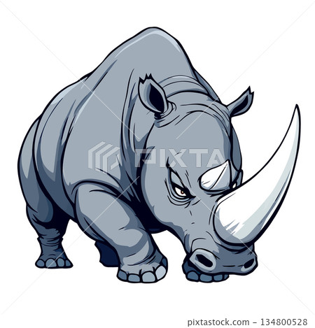Vsai rhinoceros mascot illustration displaying strength and aggression 134800528