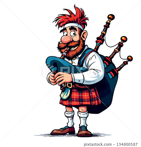 Vsai scottish bagpiper playing traditional celtic music Vsai scottish bagpiper playing traditional celtic music 134800587