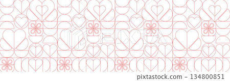 Seamless geometric pattern for Valentine's Day in minimalist style. Design line drawing, mosaic background. Abstract print background with simple shapes. Seamless geometric pattern for Valentine's Day in minimalist style. Design line drawing, mosaic background. Abstract print background with simple shapes. 134800851