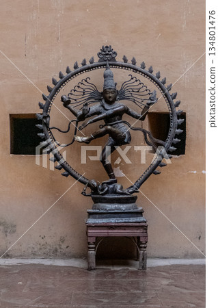Jaipur, India, statue of Shiva Nataraja or Nataraj, an iconic Hindu representation of the god Shiva as a cosmic dancer 134801476