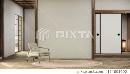 Mock up Japan wooden sofa armchair minimalist design muji style.3D rendering Mock up Japan wooden sofa armchair minimalist design muji style.3D rendering 134801600