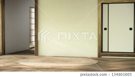 Empty Mock up living room, minimal style with wooden details background 3D illustration rendering Empty Mock up living room, minimal style with wooden details background 3D illustration rendering 134801605