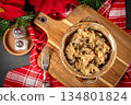 Lenten sauerkraut with mushrooms. 134801824