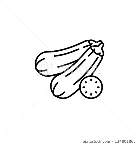 zucchini vector icon. Vegetable icon line style. perfect use for logo, presentation, website, and more. modern icon design outline style zucchini vector icon. Vegetable icon line style. perfect use for logo, presentation, website, and more. modern icon design outline style 134801863
