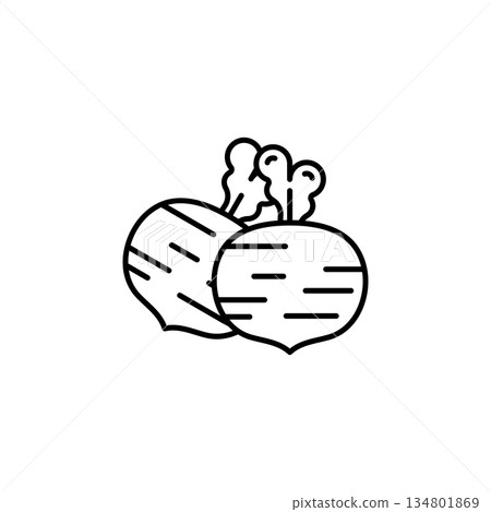 radish vector icon. Vegetable icon line style. perfect use for logo, presentation, website, and more. modern icon design outline style radish vector icon. Vegetable icon line style. perfect use for logo, presentation, website, and more. modern icon design outline style 134801869