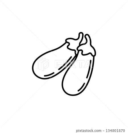 eggplant vector icon. Vegetable icon line style. perfect use for logo, presentation, website, and more. modern icon design outline style eggplant vector icon. Vegetable icon line style. perfect use for logo, presentation, website, and more. modern icon design outline style 134801870