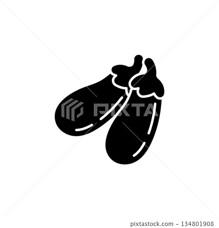 eggplant vector icon. Vegetable icon solid style. perfect use for logo, presentation, website, and more. modern icon design glyph style eggplant vector icon. Vegetable icon solid style. perfect use for logo, presentation, website, and more. modern icon design glyph style 134801908