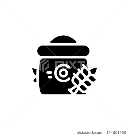 wheat vector icon. bakery icon solid style. perfect use for logo, presentation, website, and more. simple modern icon design glyph style 134801968