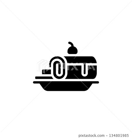roll cake vector icon. bakery icon solid style. perfect use for logo, presentation, website, and more. simple modern icon design glyph style 134801985