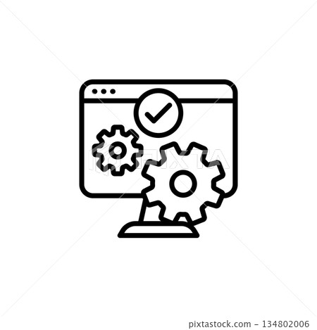 Install System vector icon. Coding and programming icon line style. perfect use for logo, presentation, website, and more. Modern icon design outline style 134802006