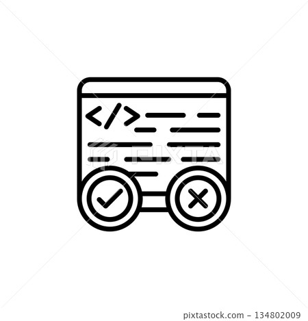 Testing vector icon. Coding and programming icon line style. perfect use for logo, presentation, website, and more. Modern icon design outline style 134802009