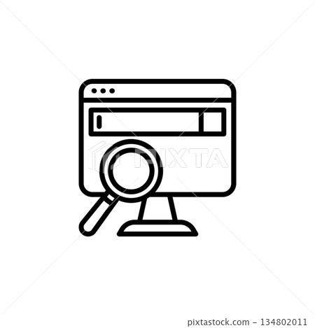 Search Engine vector icon. Coding and programming icon line style. perfect use for logo, presentation, website, and more. Modern icon design outline style Search Engine vector icon. Coding and programming icon line style. perfect use for logo, presentation, website, and more. Modern icon design outline style 134802011