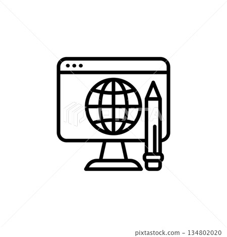 Web Design vector icon. Coding and programming icon line style. perfect use for logo, presentation, website, and more. Modern icon design outline style Web Design vector icon. Coding and programming icon line style. perfect use for logo, presentation, website, and more. Modern icon design outline style 134802020