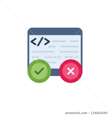 Testing vector icon. Coding and programming icon flat style. perfect use for logo, presentation, website, and more. Modern icon design color style 134802040