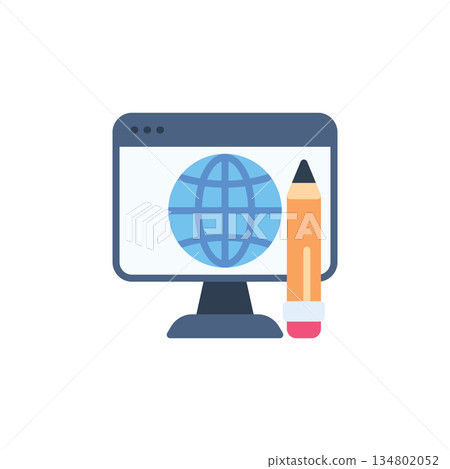 Web Design vector icon. Coding and programming icon flat style. perfect use for logo, presentation, website, and more. Modern icon design color style Web Design vector icon. Coding and programming icon flat style. perfect use for logo, presentation, website, and more. Modern icon design color style 134802052