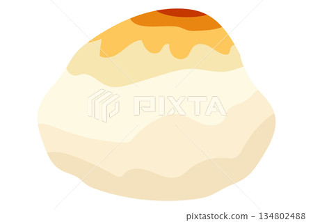 烤麻糬插圖 | 新年期間食用的日本麻糬料理的象徵性材料 134802488