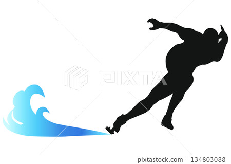 Speed skating silhouette illustration | Winter sports athlete gliding on ice Speed skating silhouette illustration | Winter sports athlete gliding on ice 134803088