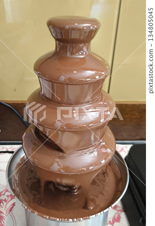 Chocolate fountain at a party or celebration 134805045