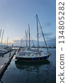 Moored yachts and boats  134805282