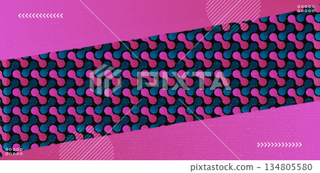 Abstract Metaball Shapes Pattern Banner Background Pink Blue. 134805580