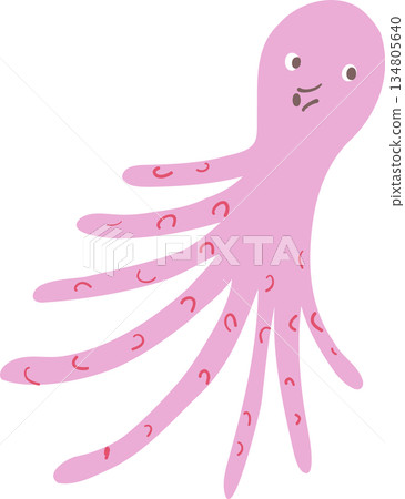 手繪的撲扇章魚插圖 手繪的撲扇章魚插圖 134805640