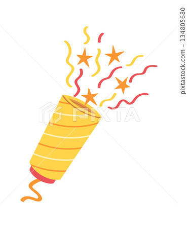 Festive firework confetti cracker design 134805680