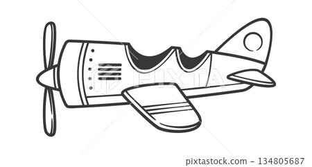 Vintage airplane cute doodle aviation Vintage airplane cute doodle aviation 134805687