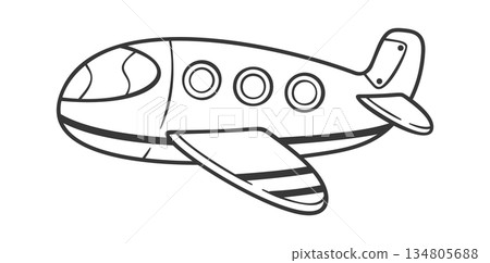 Cute passenger airliner doodle plane Cute passenger airliner doodle plane 134805688