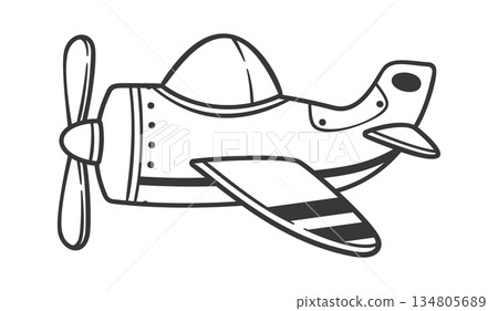 Doodle plane air transportation drawing Doodle plane air transportation drawing 134805689