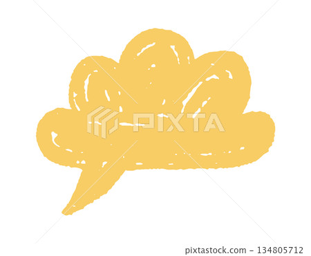 Cloud shaped crayon speech bubble Cloud shaped crayon speech bubble 134805712