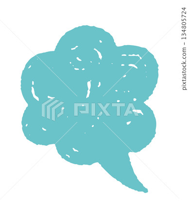 Blank blue crayon dialogue box 134805724