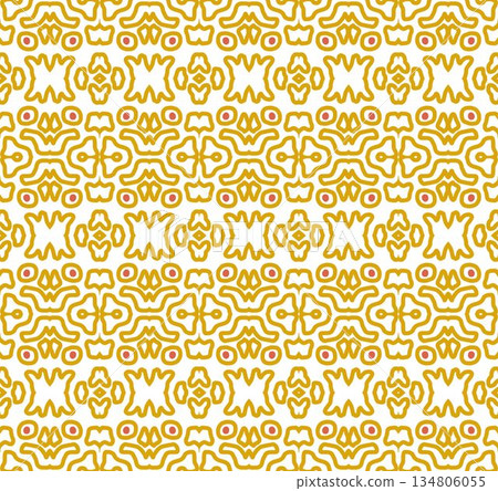 yellow and white abstract geometric seamless pattern background, repeatable motif for fabric and wallpaper design illustration yellow and white abstract geometric seamless pattern background, repeatable motif for fabric and wallpaper design illustration 134806055