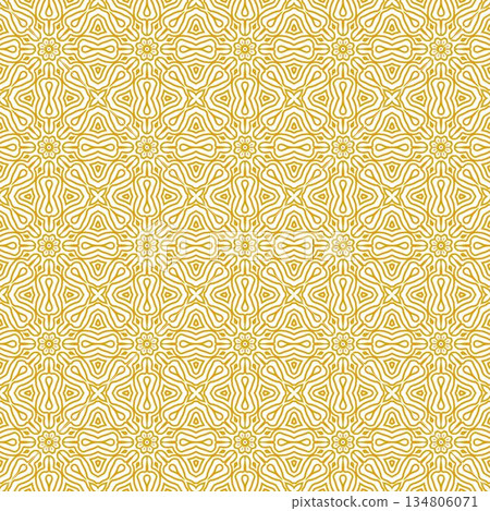yellow and white abstract geometric seamless pattern background, repeatable motif for fabric and wallpaper design illustration yellow and white abstract geometric seamless pattern background, repeatable motif for fabric and wallpaper design illustration 134806071