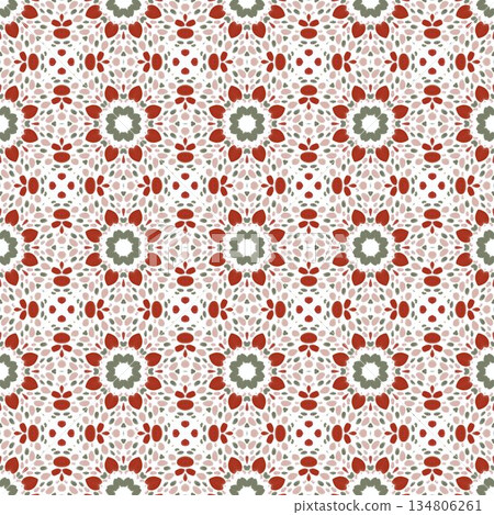 green and red abstract geometric seamless ethnic pattern background, repeatable motif for fabric and wallpaper design illustration green and red abstract geometric seamless ethnic pattern background, repeatable motif for fabric and wallpaper design illustration 134806261