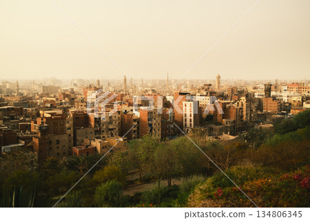 Building And A Mosque In The Distance In Egypt Building And A Mosque In The Distance In Egypt 134806345