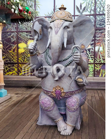 Statue of Hindu God Ganesha at Indian Style Moscow Seasons Fair Statue of Hindu God Ganesha at Indian Style Moscow Seasons Fair 134806620