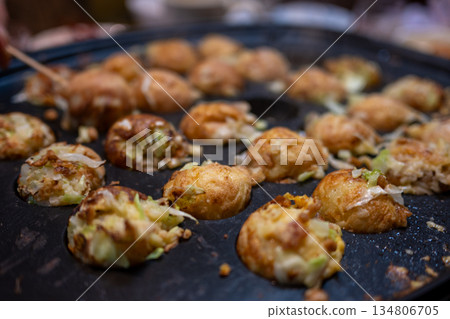 A very fun takoyaki party in a typical Japanese home A very fun takoyaki party in a typical Japanese home 134806705
