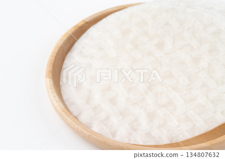 Close-up of rice paper on a plate Close-up of rice paper on a plate 134807632