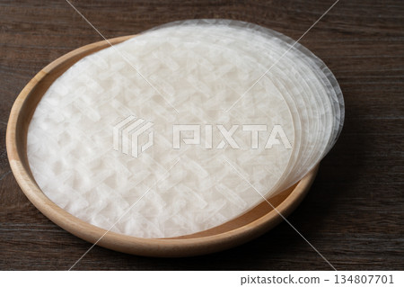 Rice paper on a plate Rice paper on a plate 134807701