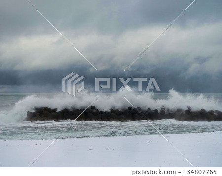 rough sea and waves rough sea and waves 134807765