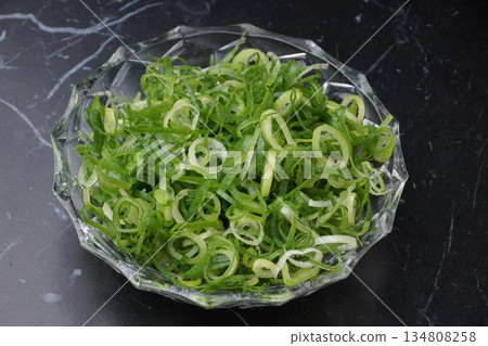 Cut green onion ingredients Cut green onion ingredients 134808258