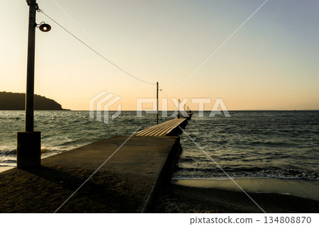 Okamoto Pier in Minamiboso, Chiba Prefecture in the evening 134808870