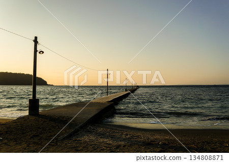 Okamoto Pier in Minamiboso, Chiba Prefecture in the evening 134808871