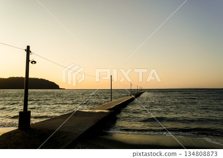 Okamoto Pier in Minamiboso, Chiba Prefecture in the evening 134808873